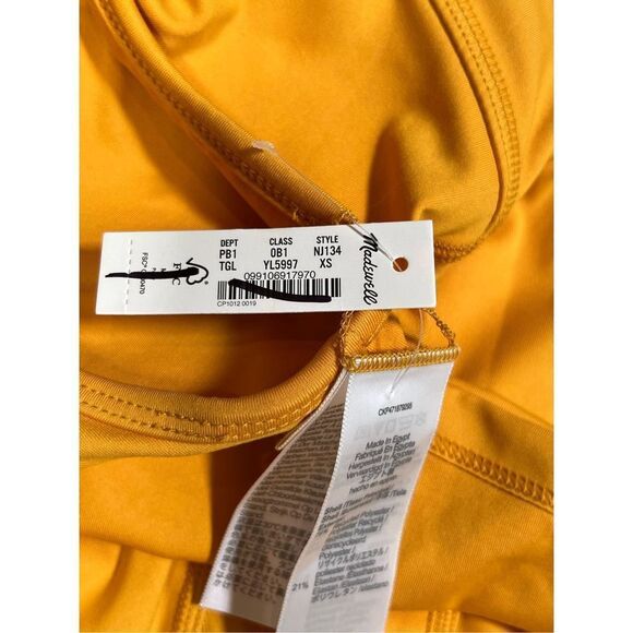 NWT Madewell Women's Yellow Tungsten Glow Flex Cutout Fitness Dress‎ Size XS - Picture 7 of 8